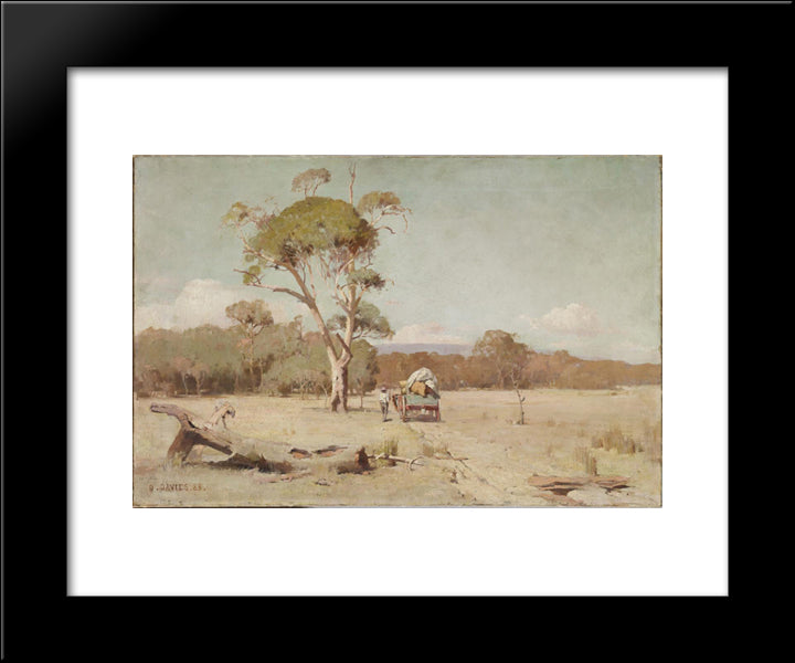 A Hot Day 20x24 Black Modern Wood Framed Art Print Poster by Davies, David