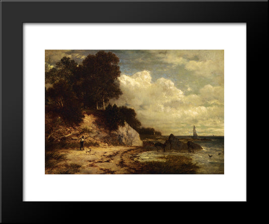 At Larchmont Manor, Long Island Sound, New York 20x24 Black Modern Wood Framed Art Print Poster by Johnson, David