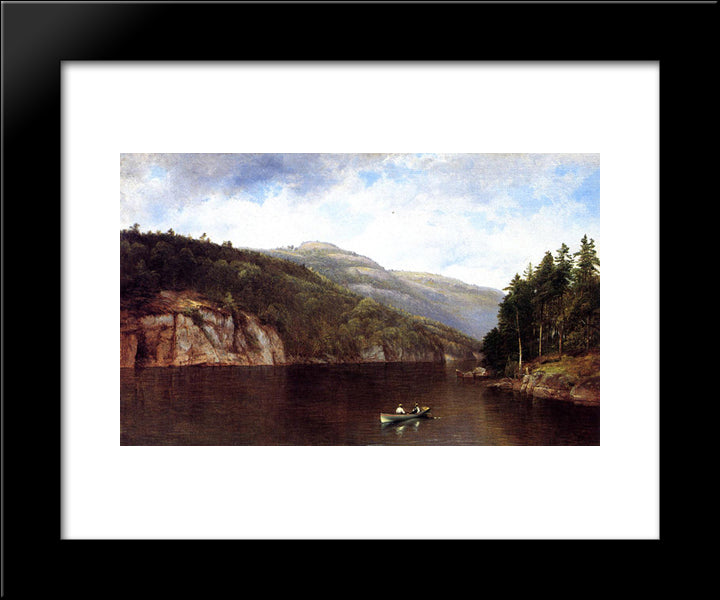 Boating On Lake George 20x24 Black Modern Wood Framed Art Print Poster by Johnson, David