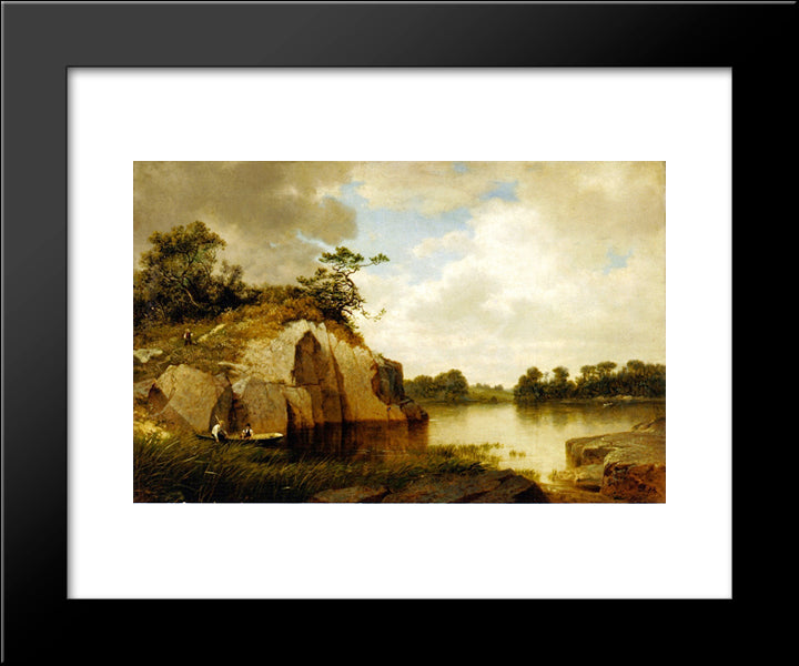 Catnip Island, Near Greenwih, Ct 20x24 Black Modern Wood Framed Art Print Poster by Johnson, David