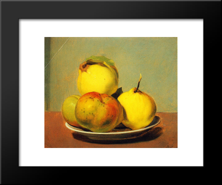 Dish Of Apples And Quinces 20x24 Black Modern Wood Framed Art Print Poster by Johnson, David