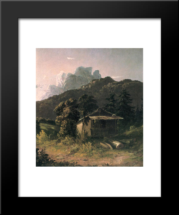 House In The Adirondacks 20x24 Black Modern Wood Framed Art Print Poster by Johnson, David