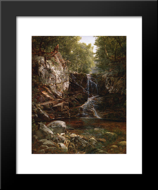 Indian Falls 20x24 Black Modern Wood Framed Art Print Poster by Johnson, David
