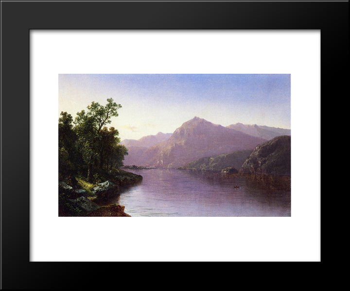 Placid Lake, Aditondacks 20x24 Black Modern Wood Framed Art Print Poster by Johnson, David