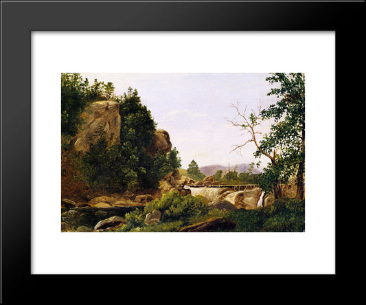 The Distant Waterfall 20x24 Black Modern Wood Framed Art Print Poster by Johnson, David