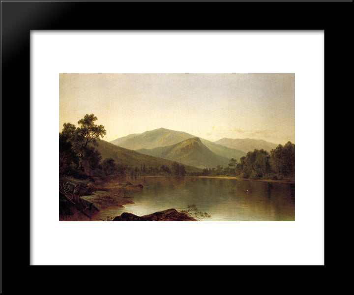 View On The Androscoggin River, Maine 20x24 Black Modern Wood Framed Art Print Poster by Johnson, David