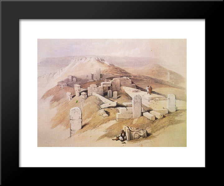 An Ancient Egyptian Temple, On Gebel Garaba 20x24 Black Modern Wood Framed Art Print Poster by Roberts, David