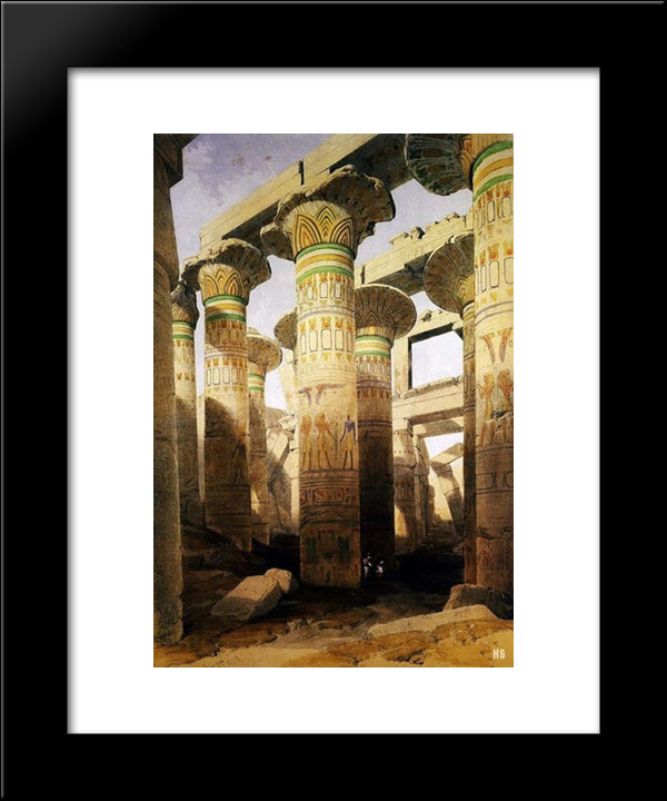 Architecture And Art Of The Great Temple Of Karnak. City Of Thebes. Egypt. 20x24 Black Modern Wood Framed Art Print Poster by Roberts, David