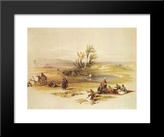 Ayn Mousa. The Wells Of Moses 20x24 Black Modern Wood Framed Art Print Poster by Roberts, David