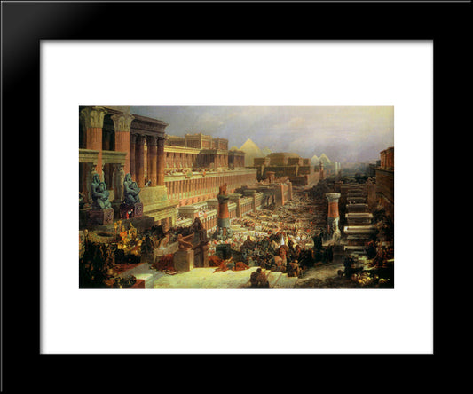 Departure Of The Israelites 20x24 Black Modern Wood Framed Art Print Poster by Roberts, David