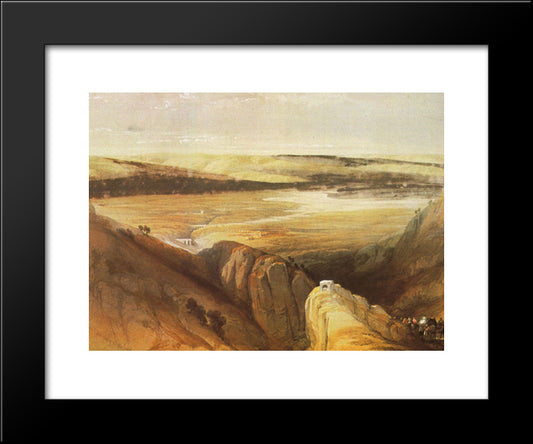 Descent To The Valley Of The Jordan 20x24 Black Modern Wood Framed Art Print Poster by Roberts, David