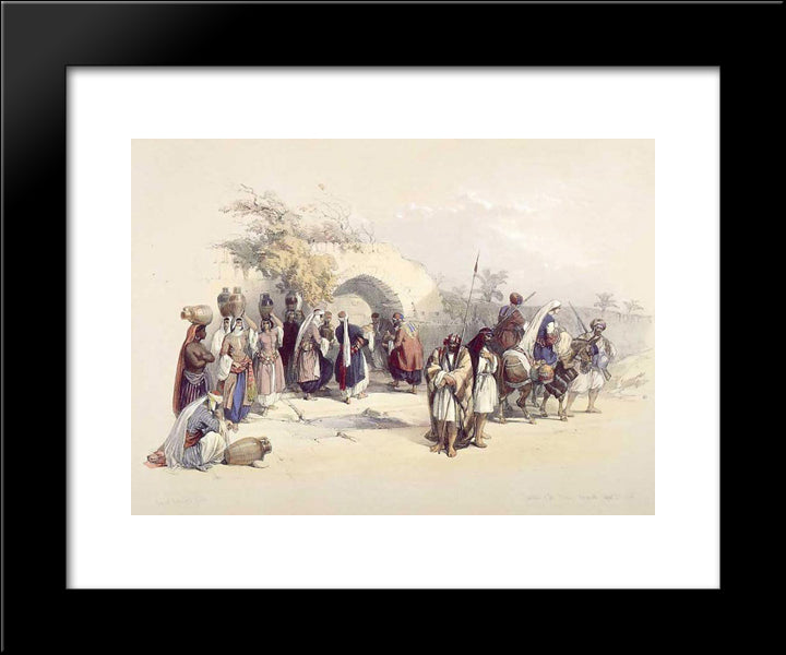 Fountain Of The Virgin, Nazareth 20x24 Black Modern Wood Framed Art Print Poster by Roberts, David