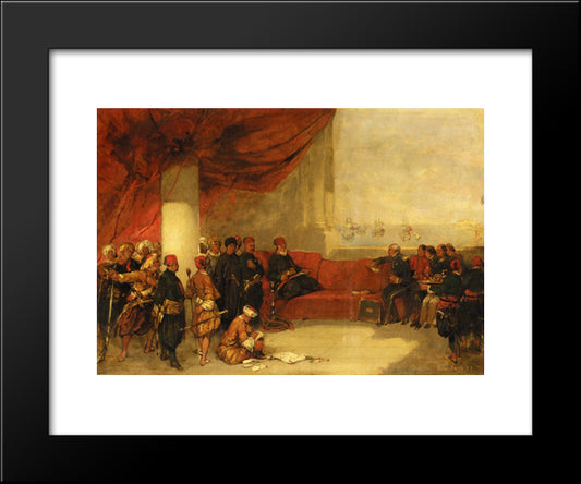 Interview With The Viceroy Of Egypt At His Palace In Alexandria 20x24 Black Modern Wood Framed Art Print Poster by Roberts, David