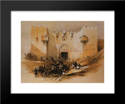Jerusalem. The Damascus Gate 20x24 Black Modern Wood Framed Art Print Poster by Roberts, David