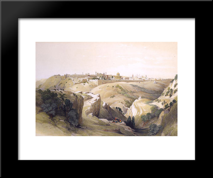 Jerusalem From The Road Leading To Bethany 20x24 Black Modern Wood Framed Art Print Poster by Roberts, David