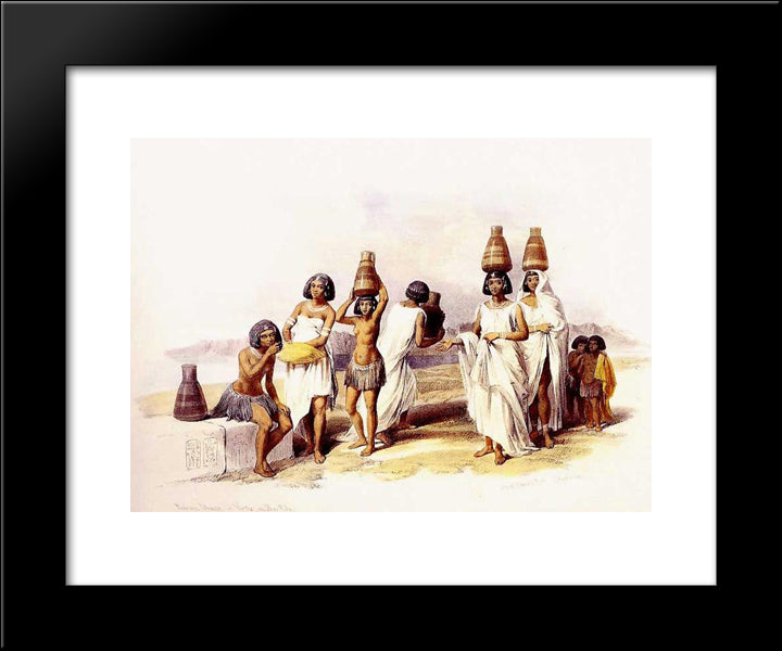 Nubian Women At Korti 20x24 Black Modern Wood Framed Art Print Poster by Roberts, David