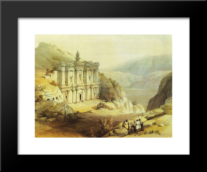 Petra. El Deir 20x24 Black Modern Wood Framed Art Print Poster by Roberts, David
