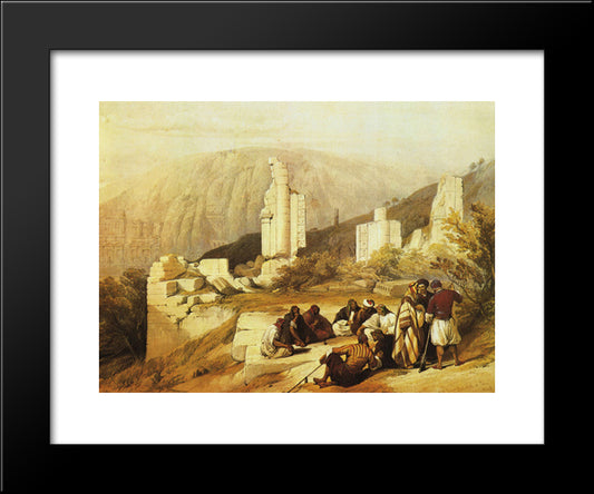 Petra. Ruins Of A Triumphal Arch 20x24 Black Modern Wood Framed Art Print Poster by Roberts, David