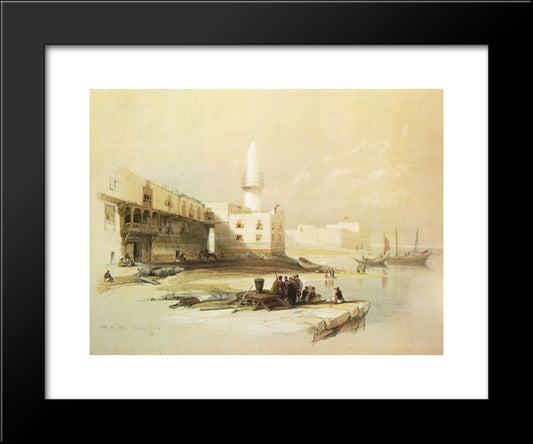 Scene On The Quay Of Suez 20x24 Black Modern Wood Framed Art Print Poster by Roberts, David