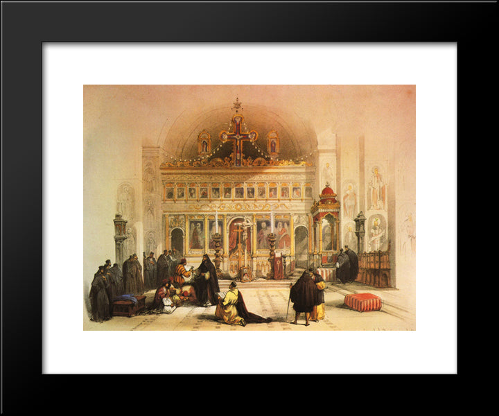 The Chapel Of Saint Saba 20x24 Black Modern Wood Framed Art Print Poster by Roberts, David