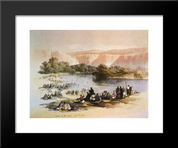 The Immersion Of The Pilgrims 20x24 Black Modern Wood Framed Art Print Poster by Roberts, David