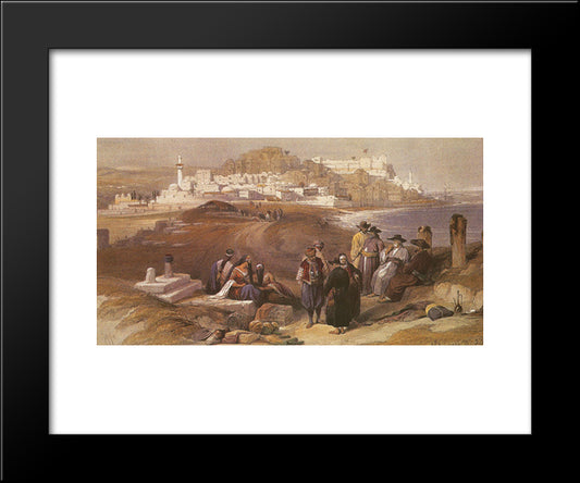 View Of Jaffa From The South 20x24 Black Modern Wood Framed Art Print Poster by Roberts, David