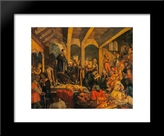 Alchemystical Adept (Paracelsus) Lecturing On The Elixir Vitae 20x24 Black Modern Wood Framed Art Print Poster by Scott, David