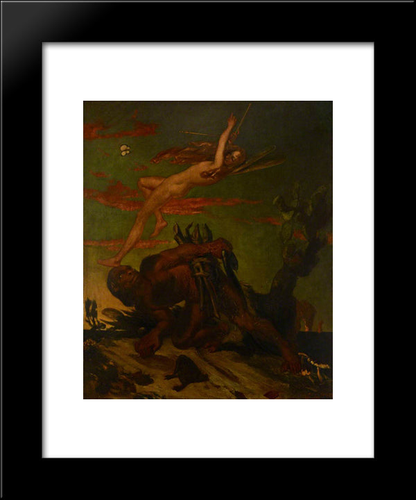Ariel And Caliban 20x24 Black Modern Wood Framed Art Print Poster by Scott, David