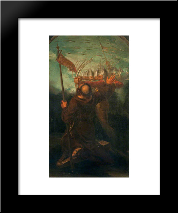 English War. The Spear (Triptych, Right Panel) 20x24 Black Modern Wood Framed Art Print Poster by Scott, David