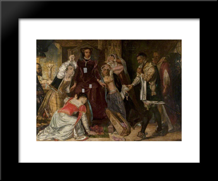 Mary, Queen Of Scots, Receiving The Warrant For Her Execution 20x24 Black Modern Wood Framed Art Print Poster by Scott, David