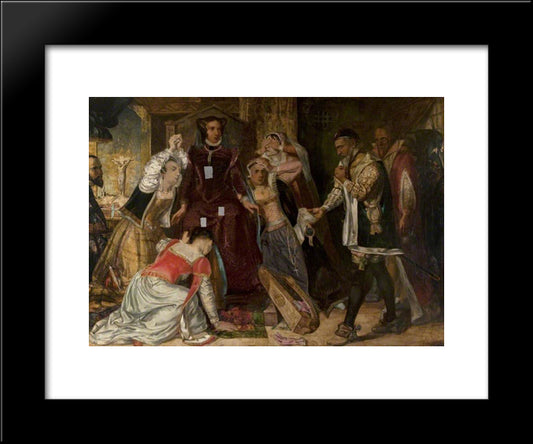 Mary, Queen Of Scots, Receiving The Warrant For Her Execution 20x24 Black Modern Wood Framed Art Print Poster by Scott, David