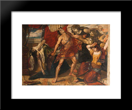 Orestes Seized By The Furies After The Murder Of Clytemnestra 20x24 Black Modern Wood Framed Art Print Poster by Scott, David