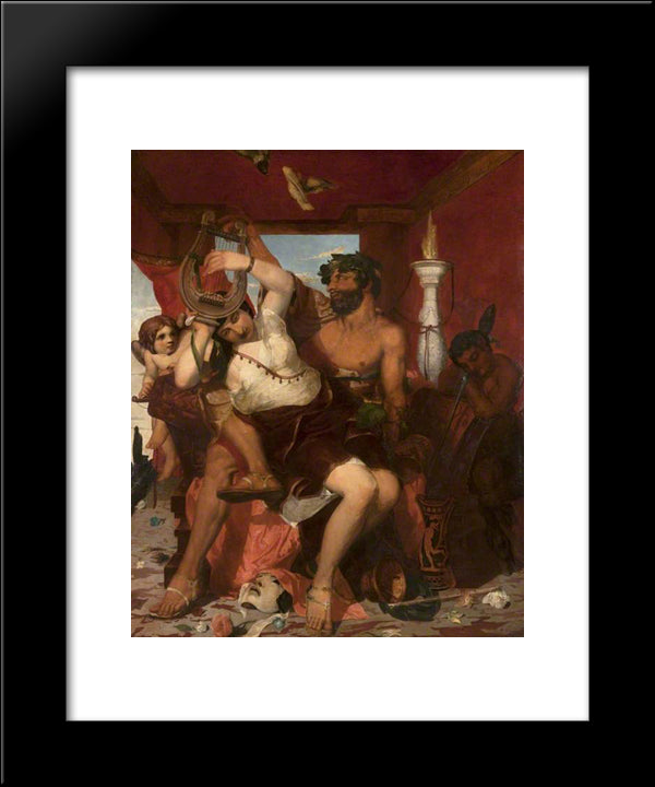 Sappho And Anacreon 20x24 Black Modern Wood Framed Art Print Poster by Scott, David