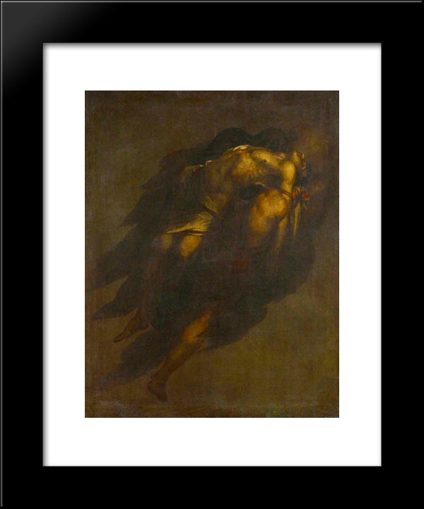 The Dead Sarpedon, Borne By Sleep And Death (From Homer'S 'The Iliad') 20x24 Black Modern Wood Framed Art Print Poster by Scott, David