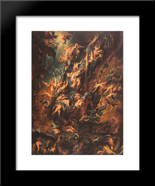 The Fall Of The Damned (Copy After Rubens) 20x24 Black Modern Wood Framed Art Print Poster by Scott, David