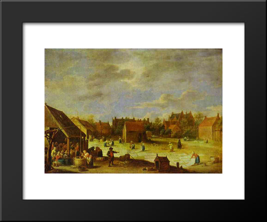 A Bleaching Ground 20x24 Black Modern Wood Framed Art Print Poster by Teniers the Younger, David