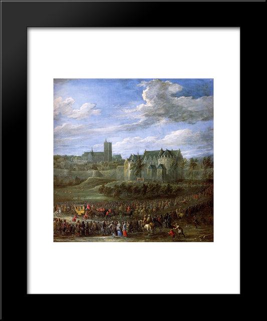 Arrival Of Christina Of Sweden In Brussel 20x24 Black Modern Wood Framed Art Print Poster by Teniers the Younger, David