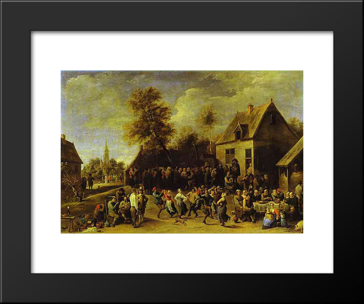 Country Celebration 20x24 Black Modern Wood Framed Art Print Poster by Teniers the Younger, David