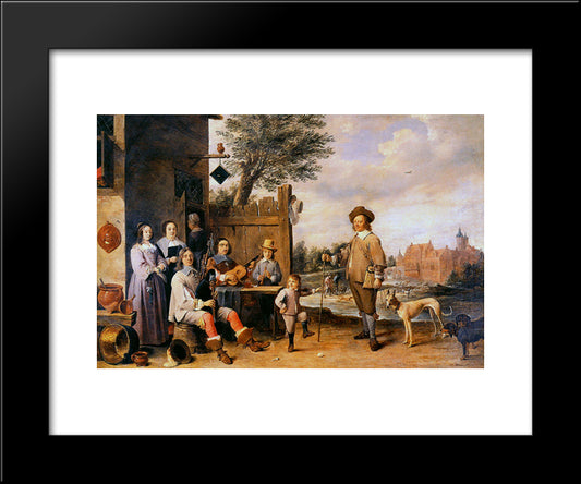 Landscape With A Family 20x24 Black Modern Wood Framed Art Print Poster by Teniers the Younger, David
