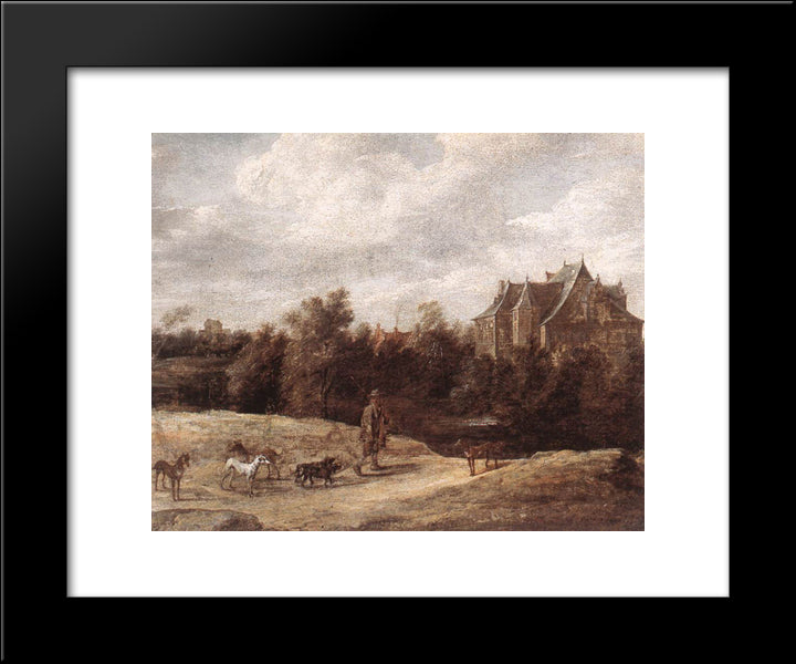 Return From The Hunt 20x24 Black Modern Wood Framed Art Print Poster by Teniers the Younger, David