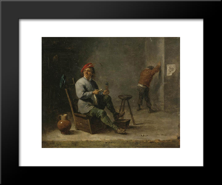 Smoker 20x24 Black Modern Wood Framed Art Print Poster by Teniers the Younger, David