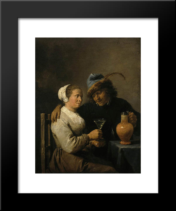 Tavern Scene 20x24 Black Modern Wood Framed Art Print Poster by Teniers the Younger, David