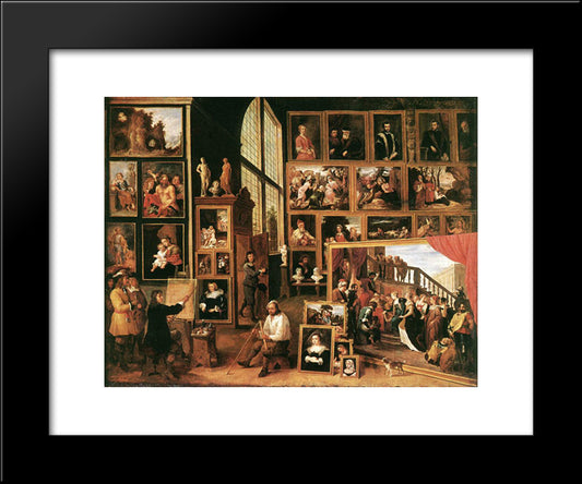 The Gallery Of Archduke Leopold In Brussels 20x24 Black Modern Wood Framed Art Print Poster by Teniers the Younger, David