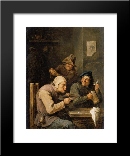The Hustle Cap 20x24 Black Modern Wood Framed Art Print Poster by Teniers the Younger, David