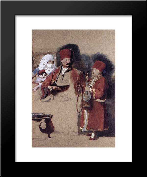 Portrait Of Sotiri 20x24 Black Modern Wood Framed Art Print Poster by Wilkie, David
