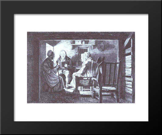 Reading A Tract 20x24 Black Modern Wood Framed Art Print Poster by Wilkie, David