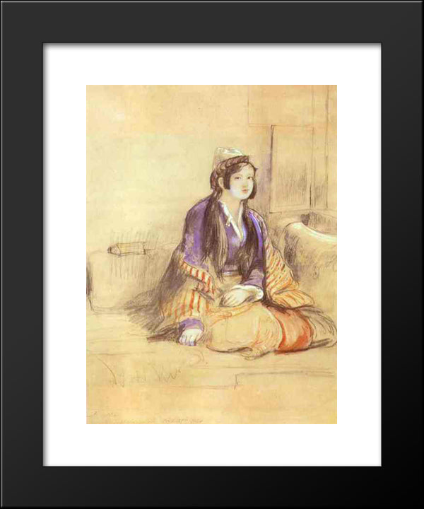 Seated Lady Of Constantinople 20x24 Black Modern Wood Framed Art Print Poster by Wilkie, David