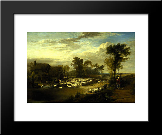 Sheepwashing 20x24 Black Modern Wood Framed Art Print Poster by Wilkie, David