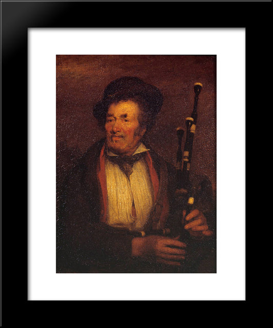 The Bag-Piper 20x24 Black Modern Wood Framed Art Print Poster by Wilkie, David