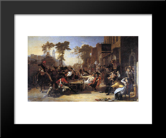 The Chelsea Pensioners Reading The Waterloo Dispatch 20x24 Black Modern Wood Framed Art Print Poster by Wilkie, David
